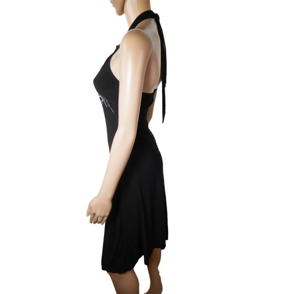 Celine Black and White Floral Keyhole Front Halter Dress Size: Small - Picture 8 of 9